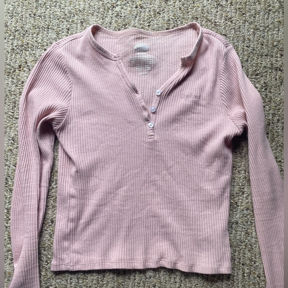 Dickies M long sleeve crop top light pink